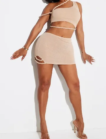 Fusta PRETTYLITTLETHING, crem Crem