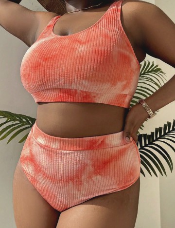 Costum de baie SHEIN CURVE, corai