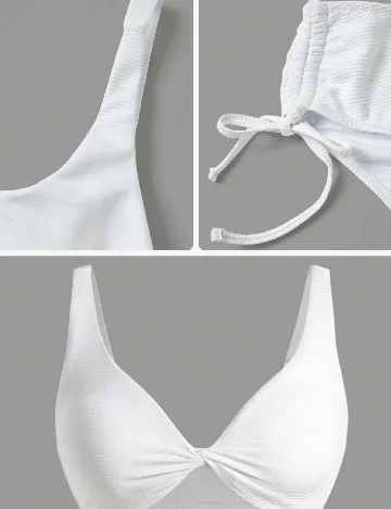 Costum de baie SHEIN, alb Alb
