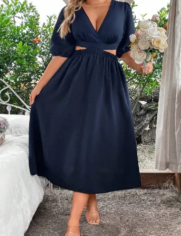 Rochie medie SHEIN CURVE, bleumarin Albastru