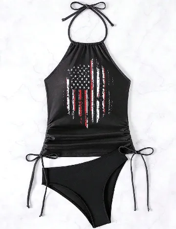 Costum de baie SHEIN, negru Negru