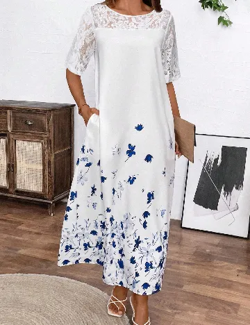 Rochie lunga SHEIN, alb Alb