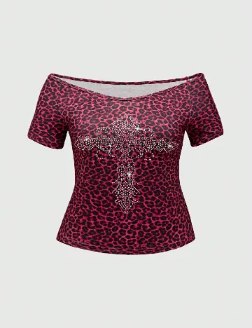 Tricou SHEIN CURVE, animal print Animal print