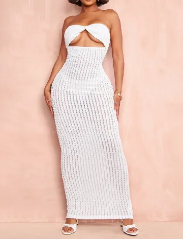 Rochie lunga PRETTYLITTLETHING, alb Alb