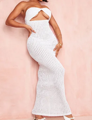 Rochie lunga PRETTYLITTLETHING, alb Alb
