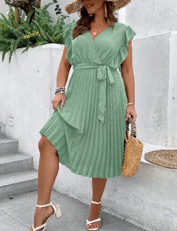 Rochie medie SHEIN CURVE, verde
