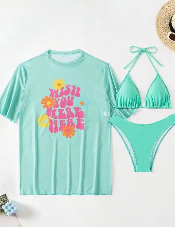 Costum de baie SHEIN, turcoaz Verde