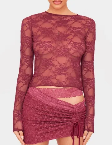Top PRETTYLITTLETHING, visiniu Rosu