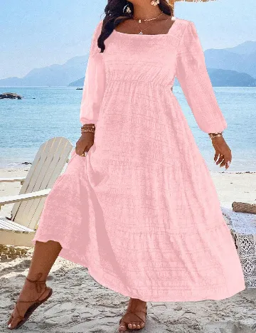 Rochie lunga SHEIN CURVE, roz Roz