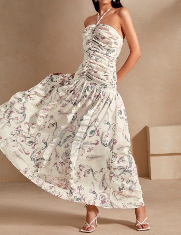 Rochie lunga Anewsta, bej