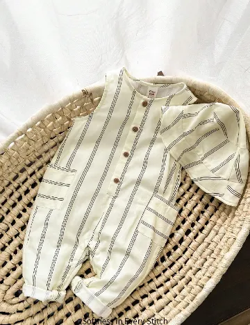 Salopeta Shein Kids, ecru Crem