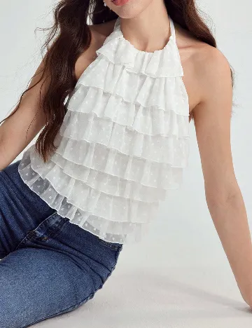 Top SHEIN, alb Alb