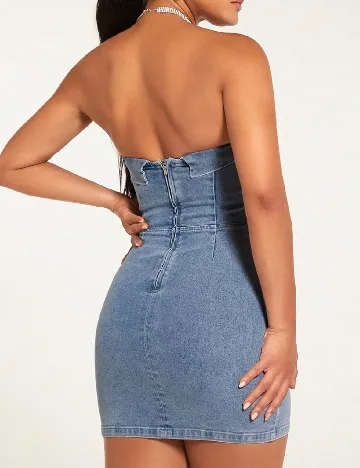 Rochie scurta SHEIN, albastru denim Albastru