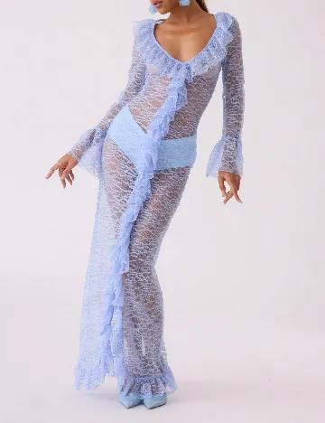 Rochie lunga Musera, albastru Albastru