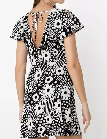 Rochie scurta ASOS, alb/negru