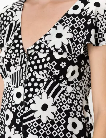 Rochie scurta ASOS, alb/negru