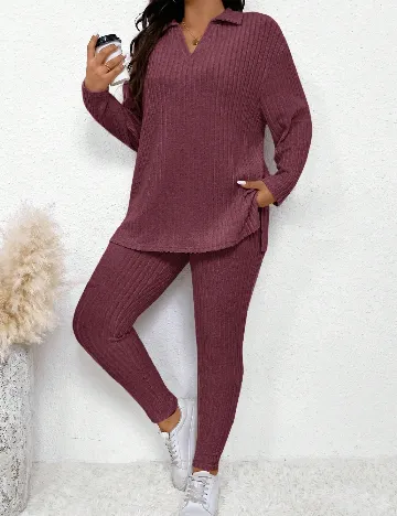 Pijama SHEIN CURVE, roz Roz