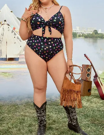 Costum de baie SHEIN CURVE, negru Negru