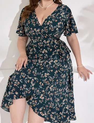 Rochie medie SHEIN CURVE, floral print Floral print