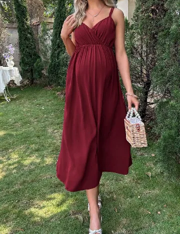 Rochie medie SHEIN Maternity, visiniu Rosu