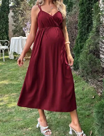 Rochie medie SHEIN Maternity, visiniu Rosu
