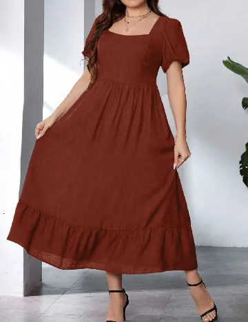 Rochie lunga SHEIN CURVE, maro Maro
