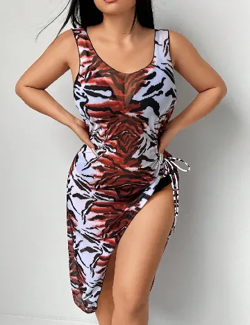 Rochie de plaja SHEIN CURVE, animal print Animal print