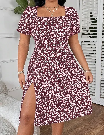 Rochie medie SHEIN CURVE, maro Maro