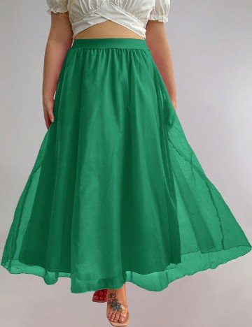 Fusta SHEIN CURVE, verde