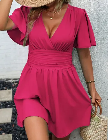 Rochie scurta SHEIN CURVE, roz Roz