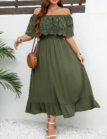 Rochie lunga SHEIN CURVE, verde Verde