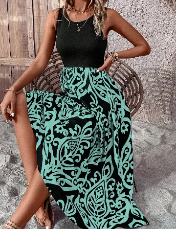Rochie medie SHEIN, negru/turcoaz Negru