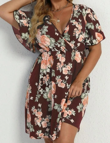 Rochie scurta SHEIN CURVE, maro Maro
