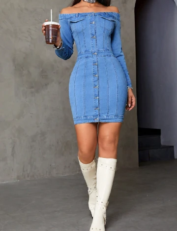 Rochie scurta SHEIN, albastru Albastru