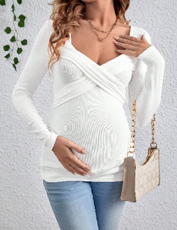 Bluza SHEIN Maternity, alb Alb