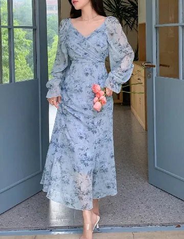 Rochie lunga Dazy, albastru Mov
