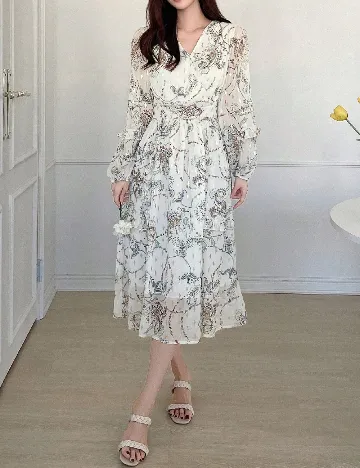 Rochie medie Dazy, alb