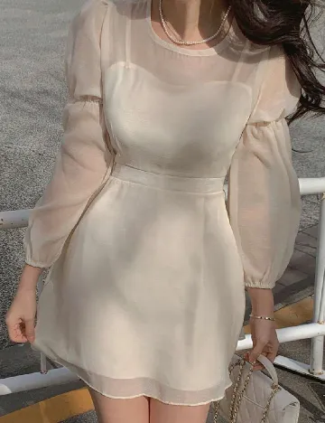 Rochie scurta Dazy, crem