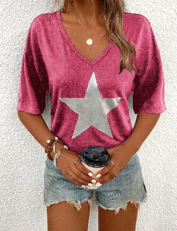 Tricou SHEIN CURVE, roz Roz