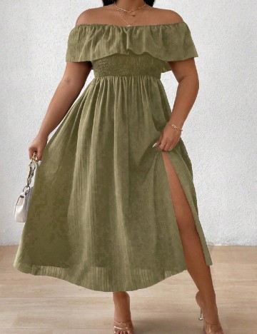 Rochie medie SHEIN CURVE, verde