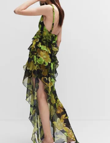 Rochie lunga Mango, negru/verde