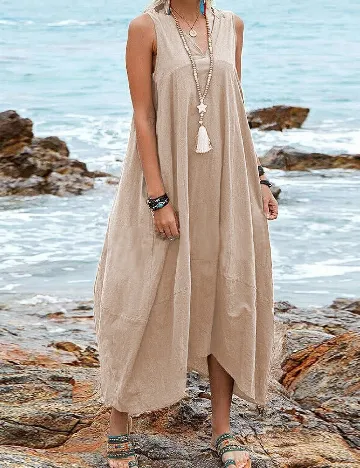 Rochie lunga SHEIN, crem Crem