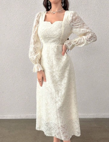 Rochie lunga SHEIN, crem