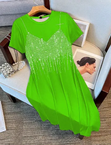 Rochie scurta SHEIN, verde