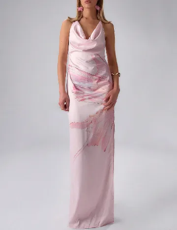 Rochie lunga Musera, roz pal Roz
