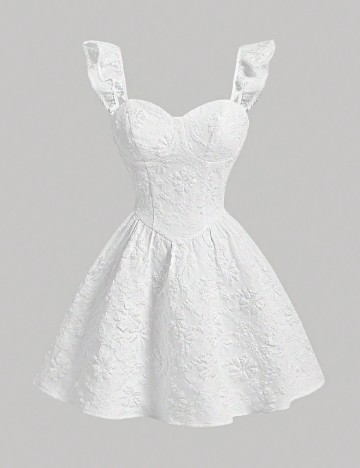 Rochie scurta SHEIN CURVE, alb