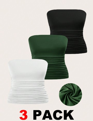 Set topuri 3 bucati SHEIN CURVE, mix culori