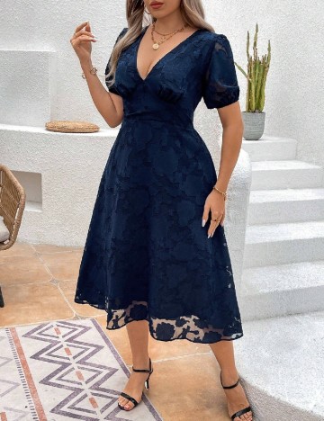 Rochie medie SHEIN CURVE, bleumarin