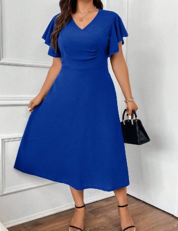 Rochie medie SHEIN CURVE, albastru