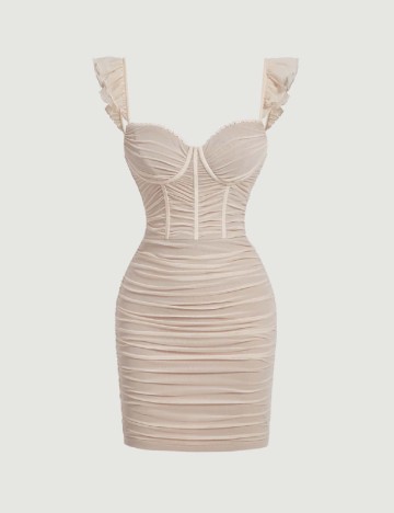 Rochie scurta SHEIN, crem